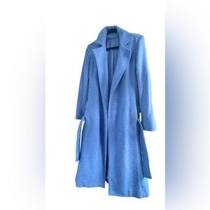 Essential blue long wool coat